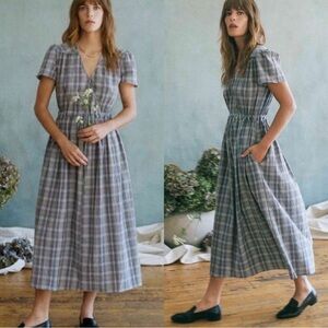 Christy Dawn The Dawn Dress in Azure Hunter Plaid